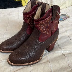 Snakeskin cowboy booties